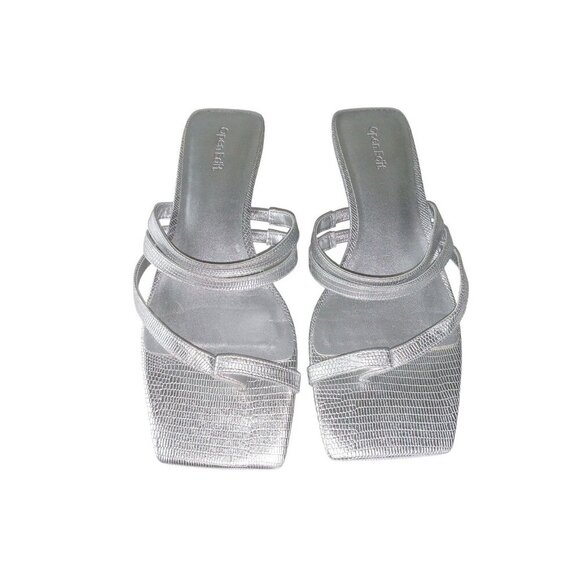 Open Edit Jagger Kitten Heel Sandals Women's Sliver Size US 8 - Picture 8 of 10